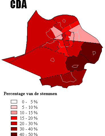 Uitslag van het CDA per wijk