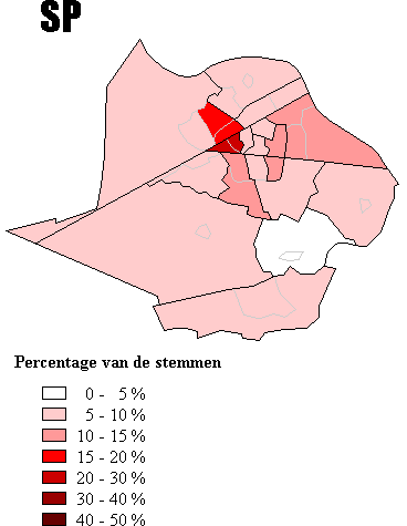 Uitslag van de SP per wijk