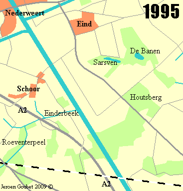 Natuurherstel in het gebied tussen 1995 en 2010.